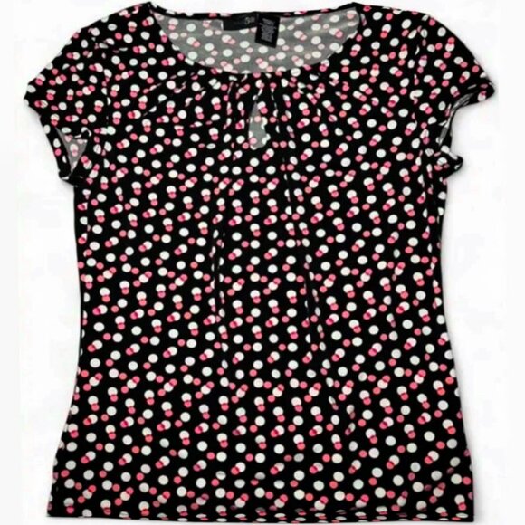 East 5th Keyhole Front Polka Dot Blouse - Picture 2 of 5